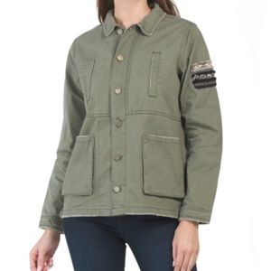 🌟NWT ANTHROPOLOGIE HEARTLOOM Army Green Allie Utility Jacket w/Patch Button| XS